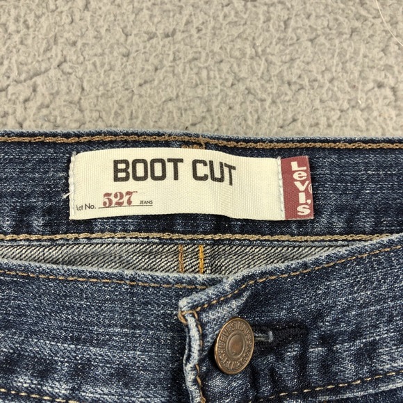 Vintage Levis Jeans Mens 36x30 Blue 527 Bootcut Western Mid Rise Whisker Y2K - Picture 4 of 15